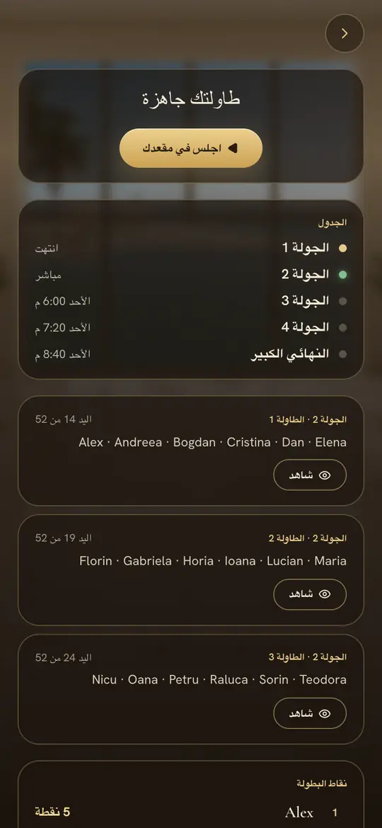 السبت: طاولتك جاهزة، وكل طاولة يمكن مشاهدتها