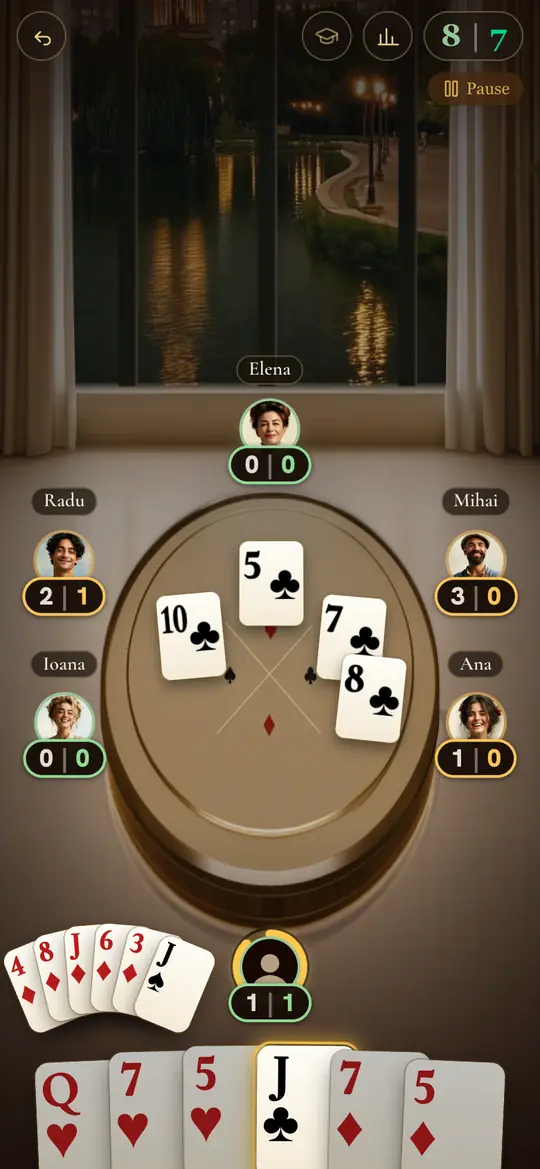 A Masters game: the classic long game, six at a table