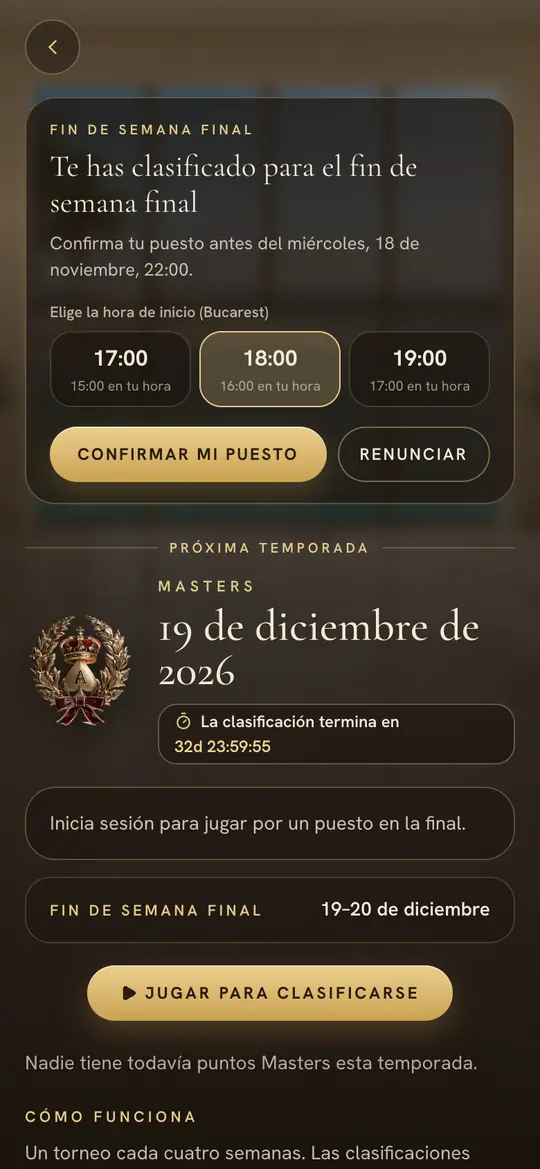 La invitación: confirma tu plaza y vota la hora de inicio