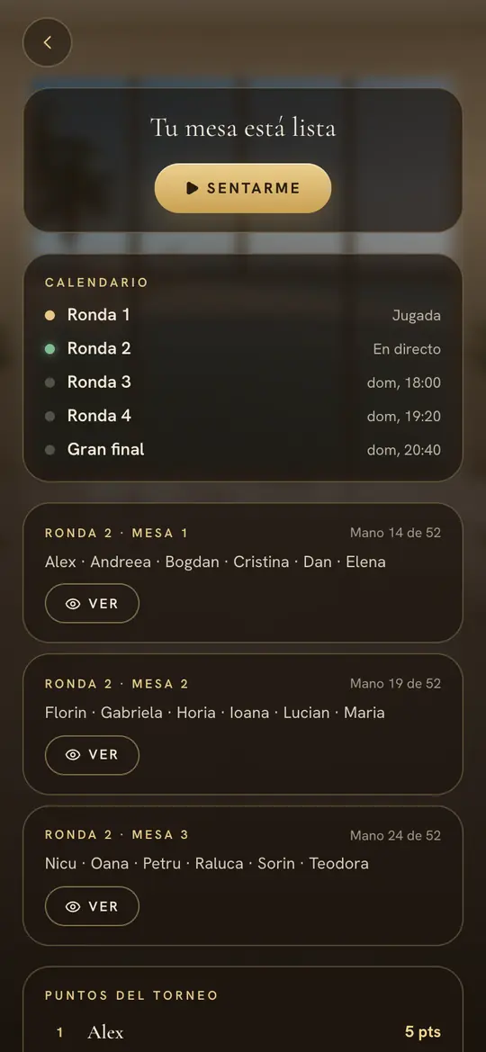 Sábado: tu mesa está lista y cualquier mesa se puede ver