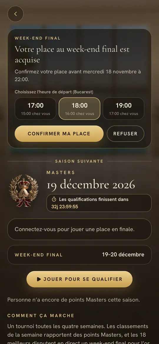 L’invitation : confirmez votre place et votez pour l’heure de départ