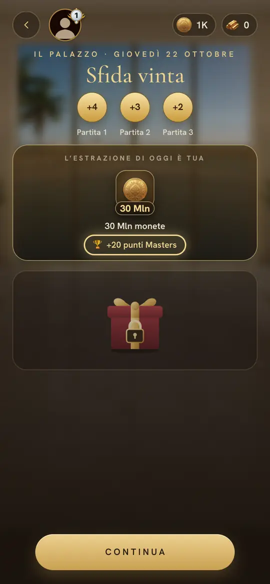 Un giorno di Sfida vinto: la sua estrazione, e in più 20 punti Masters