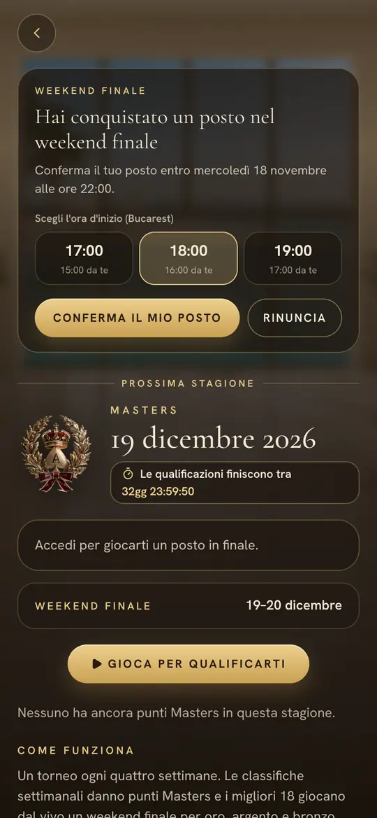 L’invito: conferma il posto e vota l’ora di inizio