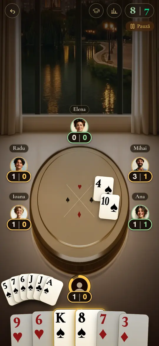 Un joc de Masters: jocul clasic lung, câte șase la masă