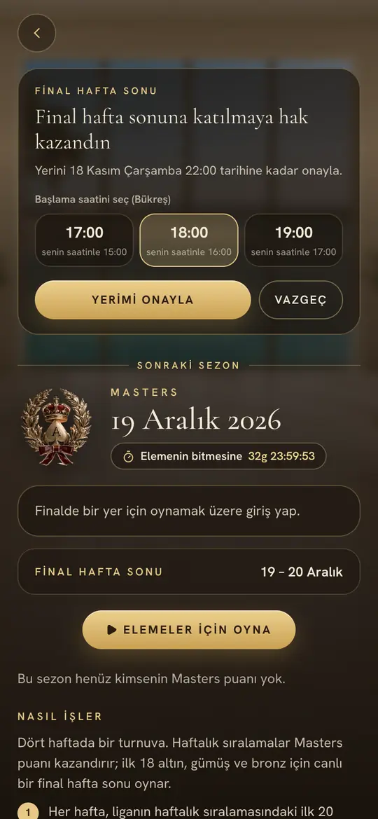Davet: yerini onayla ve başlama saatine oy ver